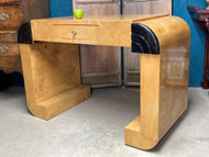 A FINE ART DECO INSPIRED MAPLE CONSOLE OR DRESSING TABLE DESK