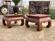 PAIR OF LARGE ANTIQUE CHINESE ORIENTAL PLANT OR POT URN STANDS