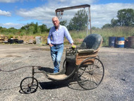 A FINE FRENCH ANTIQUE VICTORIAN BATH CHAIR - MOBILITY AID