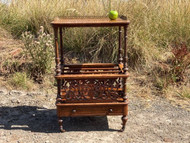 A FINE VICTORIAN ANTIQUE WALNUT CANTERBURY