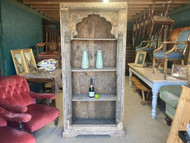 A HIGHLY DECORATIVE AMPLE SIZED ANTIQUE INDIAN EASTERN OPEN CABINET BOOK SHELVES