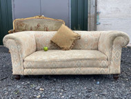 A GOOD GENUINE ANTIQUE EDWARDIAN 2 SEATER CHESTERFIELD SOFA - AS FOUND