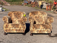 A FINE PAIR OF EARLY 20th CENTURY ANTIQUE COUNTRY HOUSE CHAIRS ARMCHAIRS