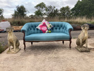 A CHARMING ANTIQUE EDWARDIAN COUNTRY HOUSE PETITE SOFA OR WINDOW SEAT