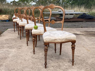 A FINE QUALITY SET OF 6 VICTORIAN ANTIQUE INLAID COUNTRY HOUSE DINING CHAIRS
