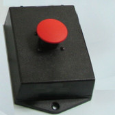 1 Red Mushroom Button, Wall-Mount ENCL (kp1_mwr)