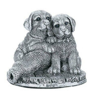 Comyns Sterling Silver:  Filled Dog Figurine - Labrador Puppies 4 cm