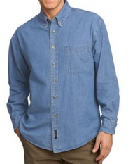 OLYMPIA GARDEN CLUB MENS LONGSLEEVE DENIUM SHIRT SP10