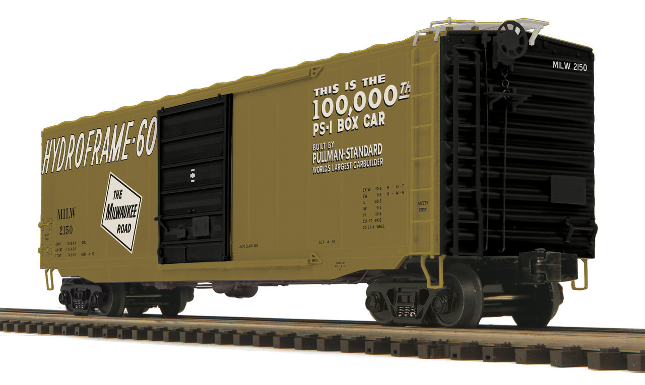 20-93773 O Scale MTH Premier 50' Ps-1 Box Car w/Pullman Standard Door-Milwaukee Road(Hydroframe-60) - T and K Hobby