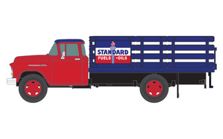 30579 HO Scale Classic Metal Works 1955 Chevy Stakebed Truck-Standard/Red/Blue