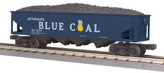 30-75628 O Scale MTH RailKing 4-Bay Hopper Car-Antracite Blue Coal #358719