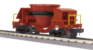 30-79594 O Scale MTH RailKing Slag Car-Pittsburgh Steel(Tuscan)