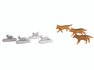 6-24252 O Scale Lionel The Polar Express Wolves and Rabbits Animal Pack