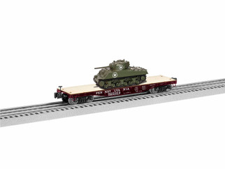 1926722 O Scale Lionel Pennsylvania 40' Flatcar w/Sherman Tank #925164