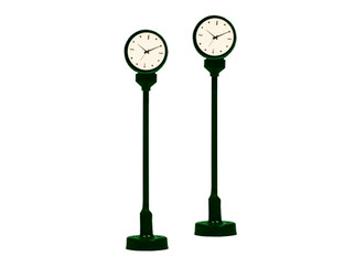 1956310 HO Scale Lionel Lighted Clock 2-Pack Green