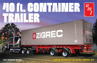 AMT1196 AMT 40ft. Container Trailer 1/24 Scale Plastic Model Kit