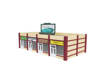 1956180 HO Scale Lionel Suburban Strip Mall-Built Up