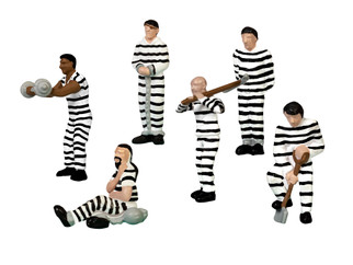 1957170 HO Scale Lionel Prison Work Crew-Stripes