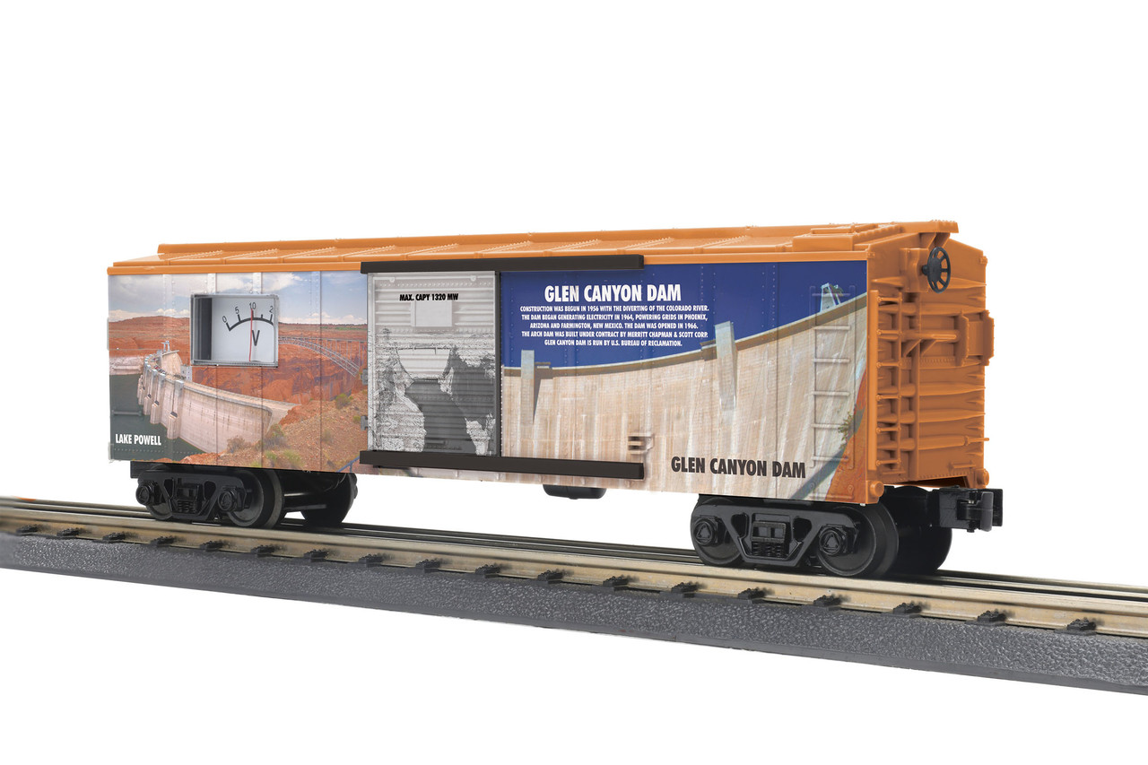30-71024 O Scale MTH RailKing Box Car w/Power Meter-Glen Canyon Dam - T and  K Hobby