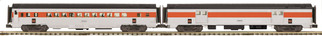 20-64112 O Scale MTH Premier 2-Car 70' Streamlined Baggage/Coach Passenger Set (Ribbed)-New Haven