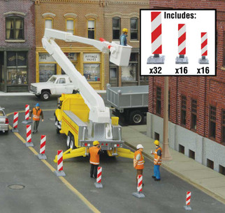 949-4169 HO Scale Walthers SceneMaster Construction Lane Markers (Red/White)