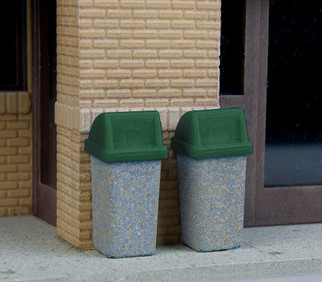949-4174 HO Scale Walthers SceneMaster Modern Trash Cans