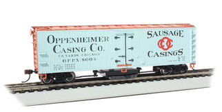 16335 HO Scale Bachmann Oppenheimer Casing Co.-Track Cleaning 40' Wood Side Reefer