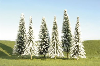 32154 Bachmann 4"-6" Pine Bulk Trees with Snow(24 Per Bag)