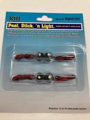 RIH5101 HO, O Scale Peel Stick 'n Light 4/Pc LED