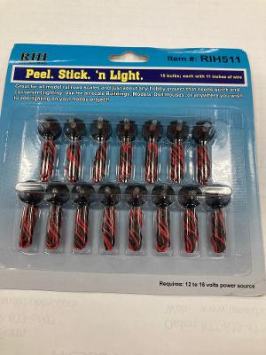 RIH511 HO, O Scale Rock Island Hobby Peel Stick 'n Light 15/Pc