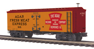 20-94486 O Scale MTH Premier 36' Woodsided Reefer Car-Agar Packing Co.