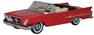 87CC61001 HO Scale Oxford Diecast '61 Chrysler 300 Convertible Red