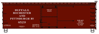 1716 HO Scale Accurail Buffalo, Rochester & Pittsburgh 36' Double Sheath Wood Box Car Kit