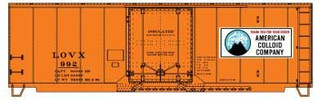 81413 HO Scale Accurail American Colloid Company 40' Insulated Steel Boxcar Kit
