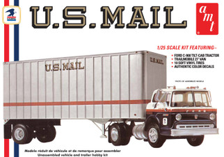 AMT1326 AMT Ford C600 US Mail Truck w/Trailer 1/25 Scale Plastic Model Kit