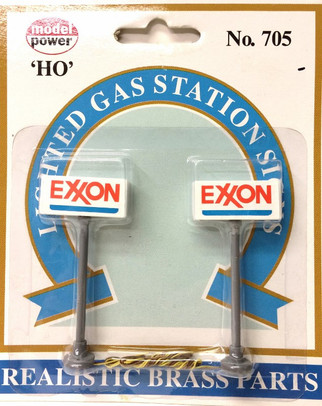 MDP705 HO Scale Model Power 2 Exxon Gas Station Signs Lighted