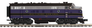20-21582-1 O Scale MTH Premier F-3 A Unit Diesel Engine w/ProtoSound 3.0(Hi-Rail Wheels)-Baltimore & Ohio Cab No. 82A