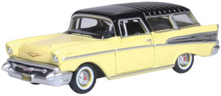 87CN57007 HO Scale Oxford Die-Cast 1957 Chevrolet Nomad (Colonial Cream/Oxford Black)