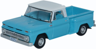 87CP65001 HO Scale Oxford Diecast Chevrolet Stepside Pickup 1965 Light Blue/White