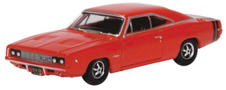 87DC68001 HO Scale Oxford Diecast Dodge Charger R/T  1968 Bright Red