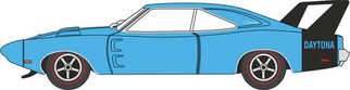 87DD69004 HO Scale Oxford Diecast Dodge Charger Daytona 1969 Bright Blue