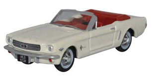87MU65005 HO Scale Oxford Diecast 1965 Ford Mustang Convertible-Wimbledon White