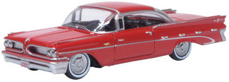 87PB59005 HO Scale Oxford Diecast Pontiac Bonneville Coupe 1959 Red