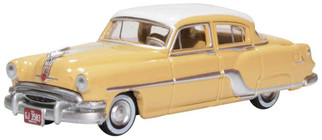 87PC54002 HO Scale Oxford Diecast 1954 Pontiac Chieftan 4 Door White/Yellow