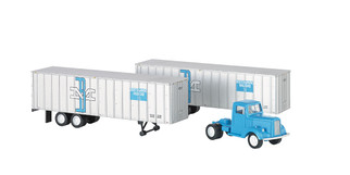 42234 HO Scale Bachmann Boston & Maine-Blue Truck Cab & 2 Piggyback Trailers