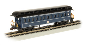 15105 HO Scale Bachmann Old-Time Coach w/Rounded-End Clerestory Roof Baltimore & Ohio-Royal Blue