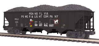 20-97887 O Scale MTH Premier Pennsylvania Power & Light 4-Bay Hopper Car w/Coal Load