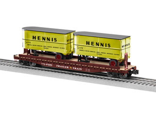 2026642 O Scale Lionel Trailer Train/Hennis 50' Flatcar w/20' Trailers #475293