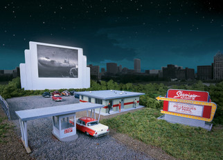 933-3478 HO Scale Walthers Cornerstone Skyview Drive-In Kit