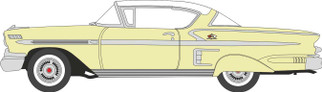 87CIS58002 HO Scale Oxford Diecast Chevrolet Impala Sport Coupe 1958 Colonial Cream/Snowcrest White